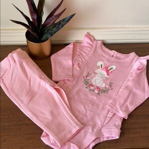 Garanimals Matching Pink Bunny Pant Set